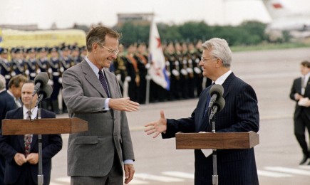 Джордж Буш и Леонид Кравчук встреча в Киеве 1991 год